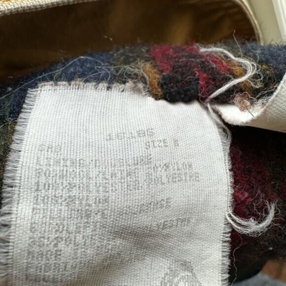 Woolrich Vintage 90s Leather Collar Wool Blanket Lined Chore Barn Coat - Picture 11 of 11